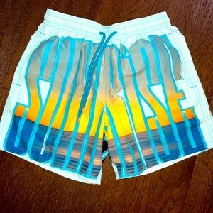 Vilebrequin Mens Swim Shorts Trunks Blue Sunrise Large